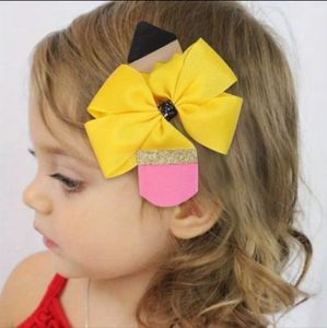 3.5" PENCIL hairbow, Classic pencil, Multi loop pencil hair bow, back to school